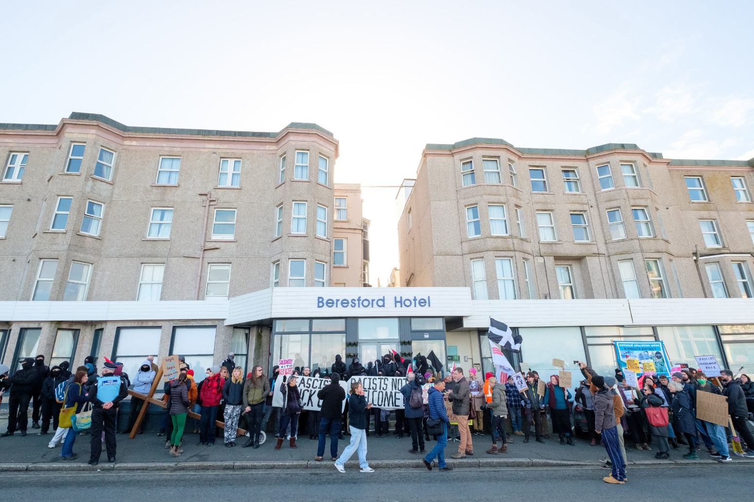Hundreds attend asylum seeker hotel protests and counter demonstration 